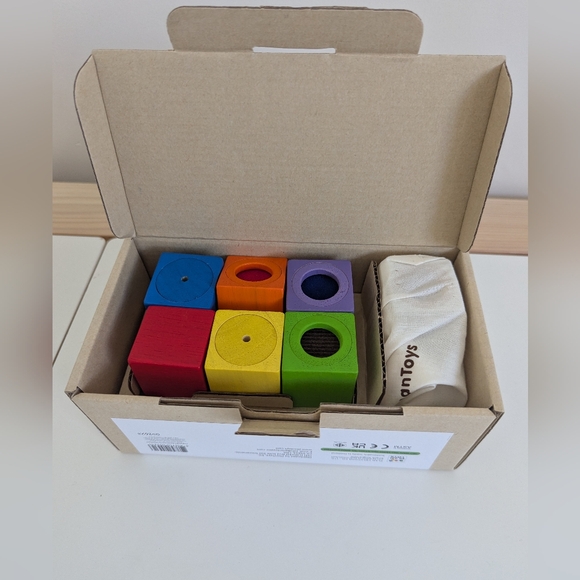 NIB Plantoys Wooden Activity Blocks - Picture 3 of 6